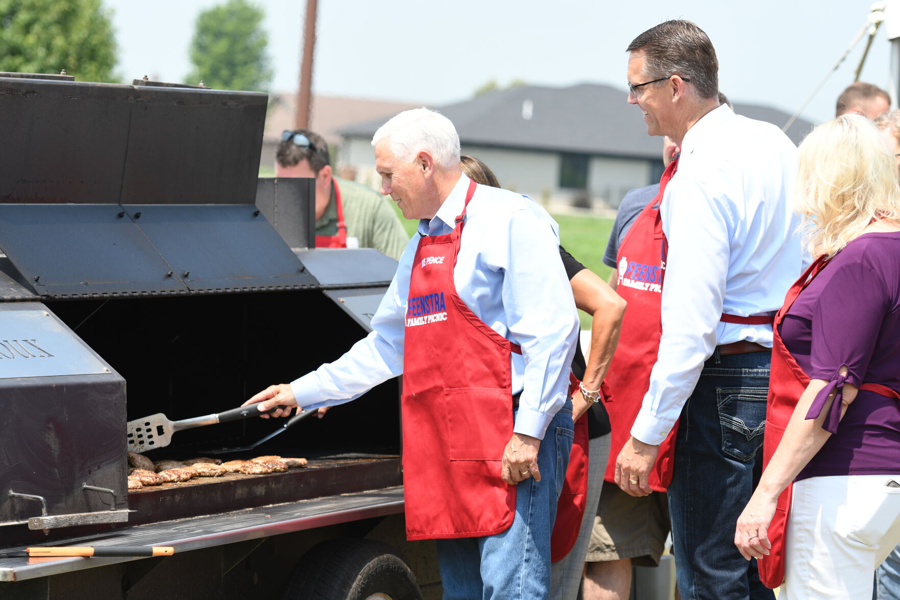 Mike Pence at Feenstra Family Picnic Grill
